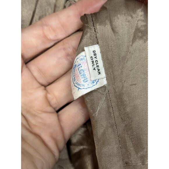 Vintage Coatree Wool Blazer Size Missing Herringbone Stripe Green Gray Brown - Picture 12 of 16